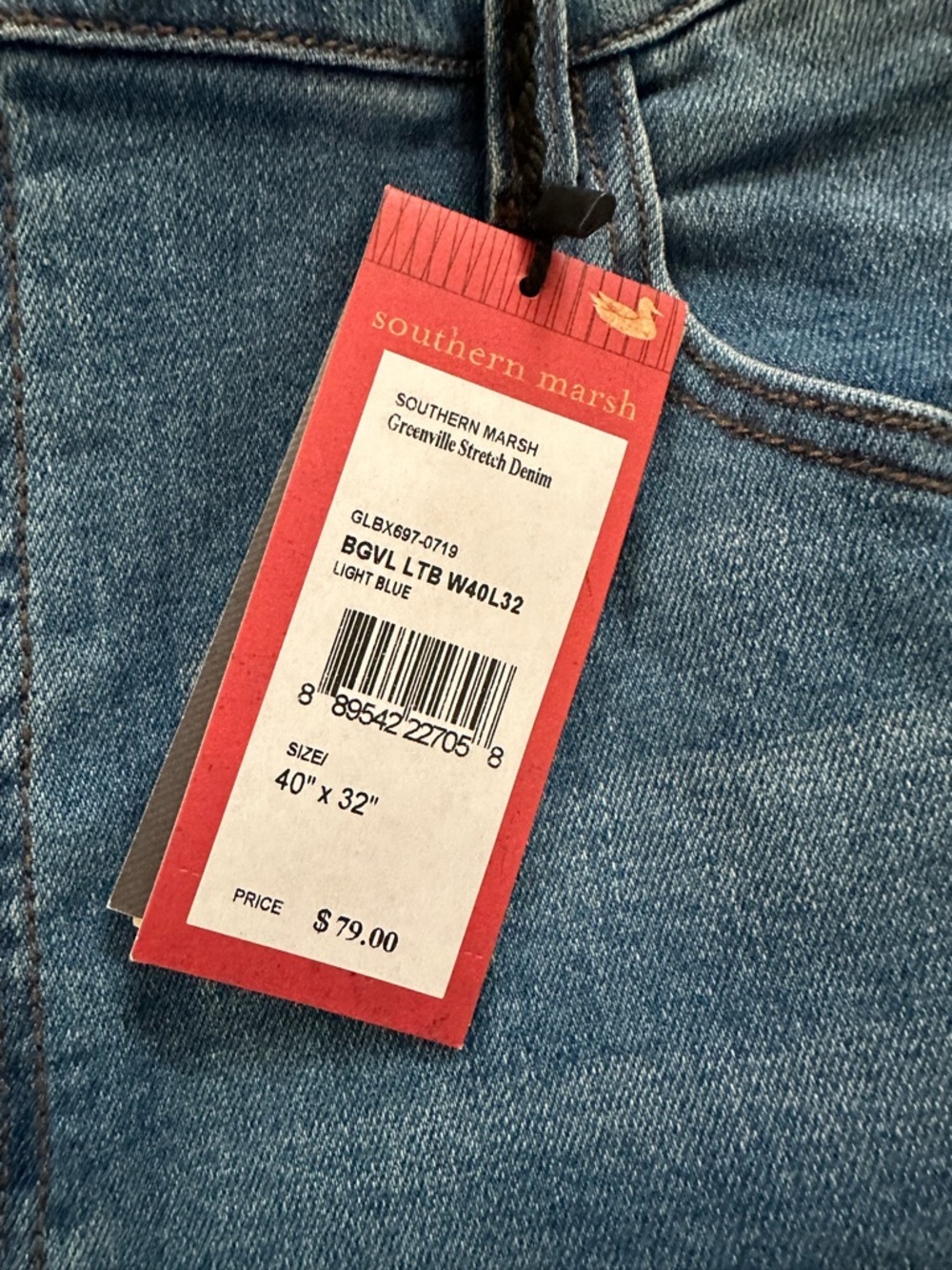 Southern Marsh Light Wash Straight Leg Men’s Jeans - Picture 3 of 8